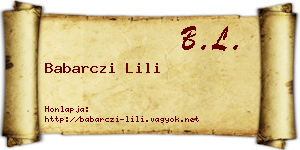 Babarczi Lili névjegykártya
