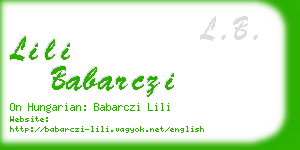 lili babarczi business card